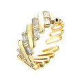thumbnail image 1 of Anillo Abierto de Oro Anillo de Intervalo Geométrico Forma Geométrica Anillo de Rhinestone Ajustable Anillo de Oro Líneas de Bobinado Anillo Minimalista Regalo para Ella, 1 of 7