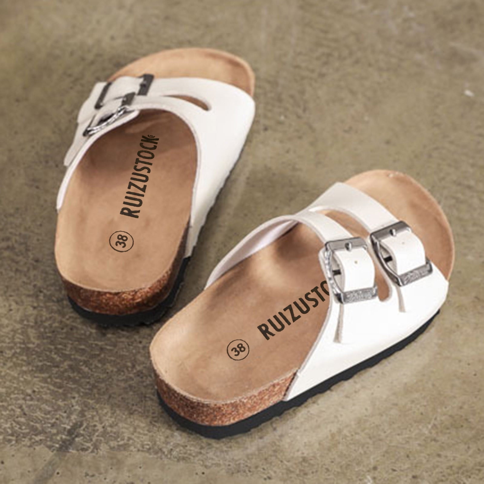 Toddler Shoes Girls Size 6 Toddler Kids Sandals Boys Girls Cork Footbed Sandals with Adjustable Buckle Casual Slides Open Toes Flat Girls Closed Toe Sandals Size 3 Big Kids