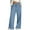 Blue, variant on Delayuji Petite Sweatpants for Women Summer Leisure Fashion Lacing Solid Color Waist Waist Wide Leg Casual Pants Fleece Lined Pants Women Blue L