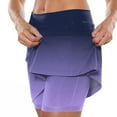 thumbnail image 4 of LEBONYARD Women's Seamless Yoga Skort,Women's New Color Mid-waist Skirt Pants Sports Casual Shorts Bottoming Skirt Pants Purple M, 4 of 6