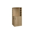 thumbnail image 3 of Living Room Cabinets Natural Oak Corner Bar Cabinet with Bottle Rack and Open Shelf,Wooden Cabinets, 3 of 7