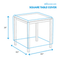 thumbnail image 3 of Patio Large Waterproof Ottoman Cover - Outdoor Square Side Table Covers - Patio Ottoman Washable Cover - Heavy Duty Furniture 60 Inch Grey, 3 of 5