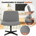 thumbnail image 5 of PayLessHere Criss Cross-Leg Office Chair - Armless Adjustable Fabric Seat,with No Wheels, Blue, 5 of 7