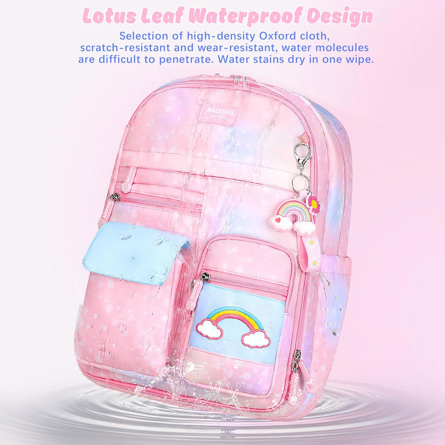 Mochilas escolares para niñas, de hombro, para primaria, regalo de temporada, rosa 7