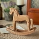 thumbnail image 1 of Caballo balancín de madera de estilo nórdico | Decoración de mesa de pino artesanal | Adorno para el hogar y la oficina | Juguete infantil | 19 x 16 cm | Diseño seguro y equilibrado para niños, 1 of 6
