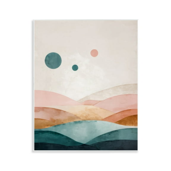 Stupell Industries Spheres Above Desert Landscape Painting Unframed Art Print Wall Art, 11 x 14
