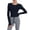A-Black1410, variant on Womens Drawstring Ruched Athletic Top Thumb Hole Cropped Fit Gym Daily Tees