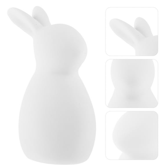 White Ceramic Figurine for Home Decor, Easter Decorations, Bunny Ornament for Living Room, Office Display, Spring Decoration