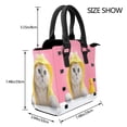 thumbnail image 2 of Lsque A Funny Cat Pattern Leather Rivet Shoulder Bag – Elegant Genuine Leather & Microfiber PU Crossbody with Detachable Adjustable Strap, 2 of 5