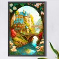 thumbnail image 1 of Cuadros Decorativos Pintura de diamante 5D DIY Taladro redondo completo Little View Castle Home Decor DQrwqpou embutido en tela, 1 of 7