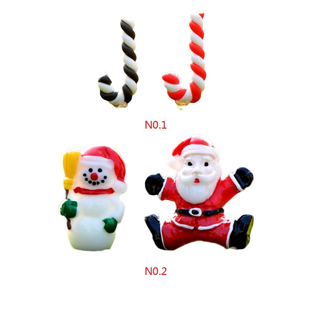 1/3 Kids Toy Micro Landscape Ornament Cute Resin Santa Claus and Crutch