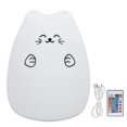 thumbnail image 1 of Luz nocturna LED de silicona con control remoto, carga USB, luz colorida para gato para dormitorio, 1 of 8