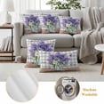 thumbnail image 6 of Lavender Daisy Pillow Covers 2 Pack Watercolors Purple Lavenders Butterfly Grey Plaid Pillowcase Waterproof Outdoor Throw Pillow Cover for Patio Balcony Rectangular Cushion 20”x12”, 6 of 9