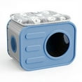thumbnail image 2 of Plastic Resin Cat House with Pad, Weatherproof Cat Shelter with Camera Appearance, Small Pet House for Indoor and Outdoor Use, Blue, 2 of 9