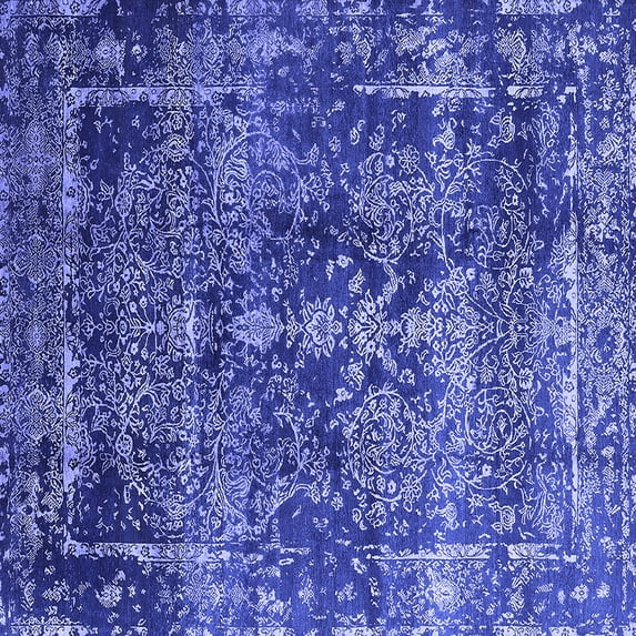 Ahgly Company Indoor Square Oriental Blue Industrial Area Rugs, 4' Square