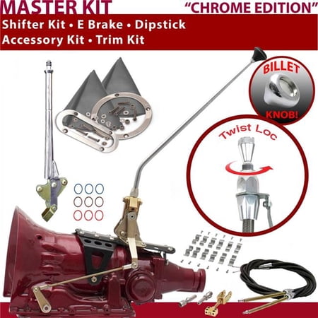 American Shifter 904 Shifter Kit Chrome 16 in. E Brake Cable Clamp Trim Kit Dipstick for F1CE3