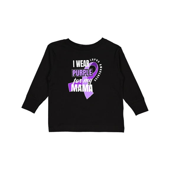 Inktastic I Wear Purple For My Mama Lupus Awareness Boys or Girls Long Sleeve Toddler T-Shirt
