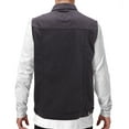 thumbnail image 2 of Men's Classic Button Up Casual Cotton Stretch Denim Biker Jean Jacket Vest (Black, S), 2 of 3