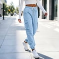 thumbnail image 5 of Lnmiateer Womens Soft Lounge Jogger Pants Solid Color Drawstring Elastic Waist Tapered Pockets Home Relaxation Friend Gathering, 5 of 6