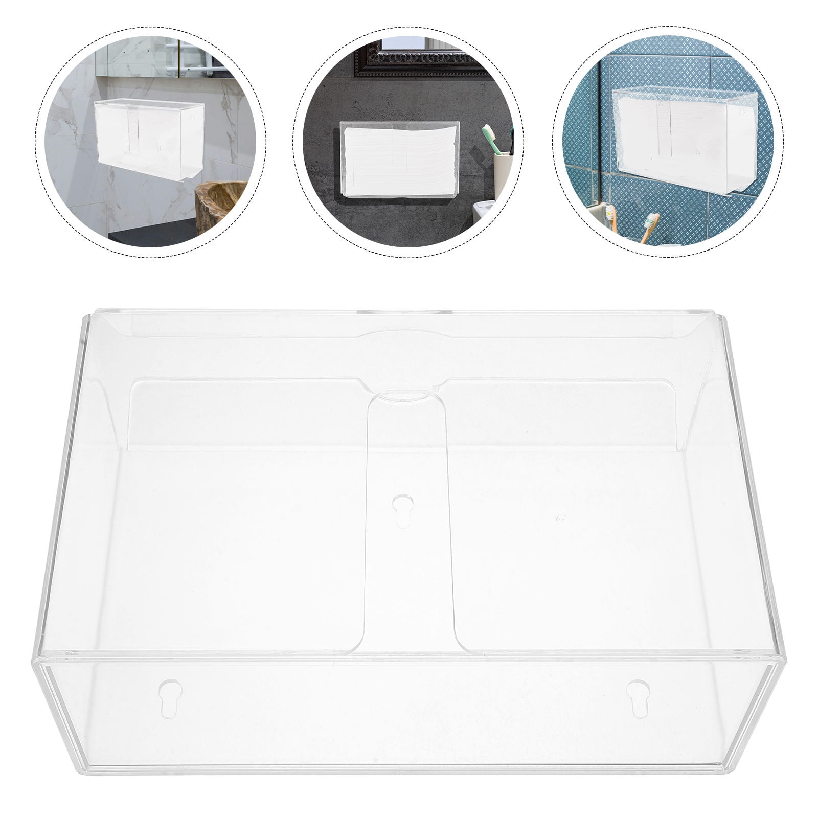 FRCOLOR Guest Towel Napkin Holder Clear Bathroom Napkin Holder Paper Towel Dispenser Wall Mount Versatile Paper Towel Holder for Bathroom Kitchen and Office
