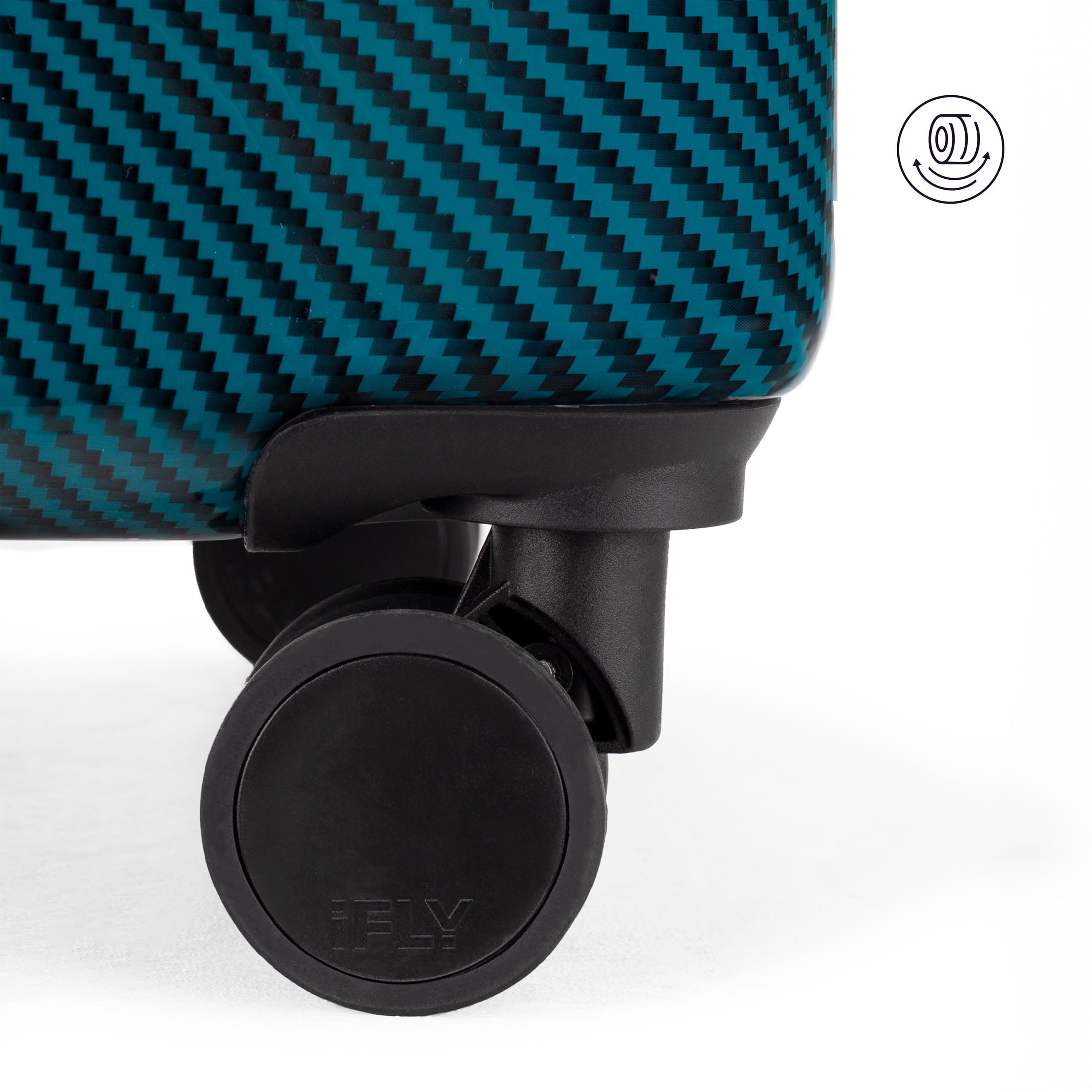 iFLY Carbon Elite 20" Expandable Hardside Spinner Carry-On Luggage, Teal