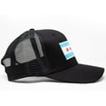thumbnail image 3 of Chicago Flag Hat Men and Women – Snapback Trucker Baseball Cap by International Tie (All Black), 3 of 6