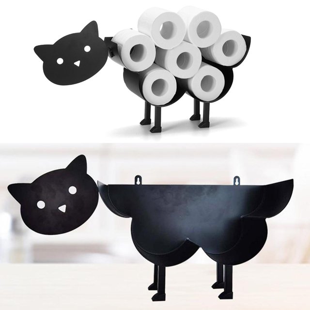 Portar de Papel Higiénico de Creativos en Pared, Soporte de Almacenamiento de Papel Higiénico Independiente , Gato Macarena Soporte de rollo de papel montado en la pared