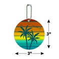 thumbnail image 6 of Sunset with Palm Trees Graphic Round Luggage ID Tag Card Suitcase Carry-On, 6 of 7