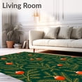thumbnail image 2 of ODIKA 3'x5' Machine Washable Non-Slip Area Rug, Festive Evergreen Branches Adorned With Sparkling Ornament Decoration High Traffic Rug with Pad, Green, 605632, 2 of 8