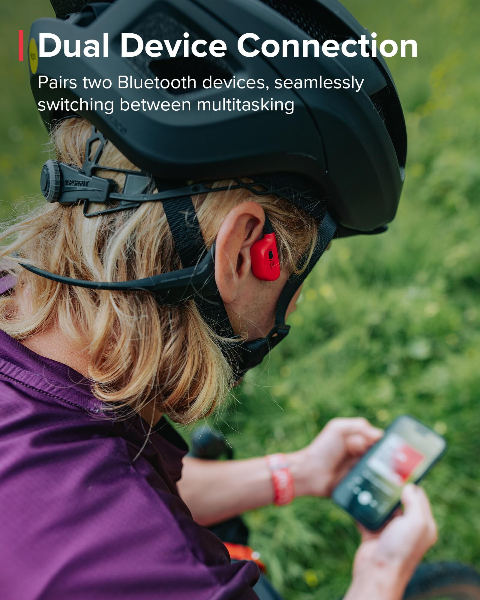 Suunto Adult Indoor Anti Wind Bluetooth Open Ear Headphone, Red, SS050944000