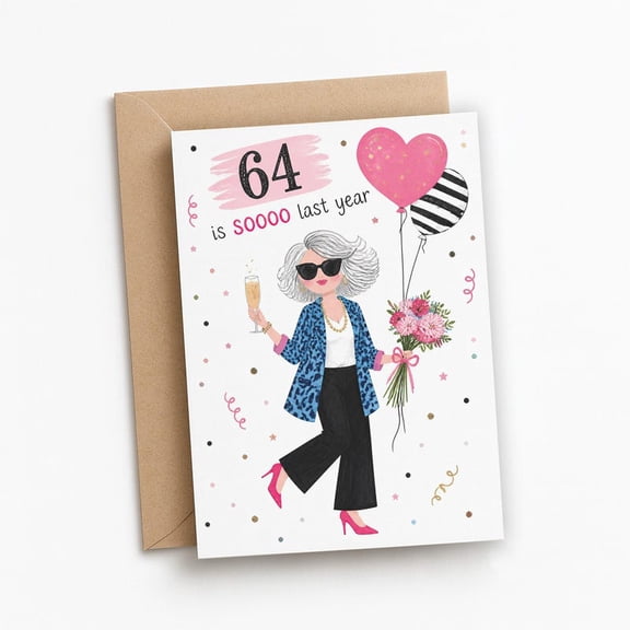 Funny 65th Birthday Card for Women - Chic Sixty Five Greeting for Best Friend