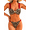Brown Leopard Print, variant on Women's 2 Piece Bikini Set, Floral, Tropical & Leopard Print Bathing Suit, Shell Detail, Wide Strap Push Up Swimsuit, Summer Beach Vacation Swimwear