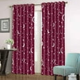 thumbnail image 3 of Star Curtains for Bedroom 42x84inch Kids Blackout Curtains Burgundy Blackout Curtains Insulated Room Darkening Window Drapes for Nursery 2 Panels, 3 of 8