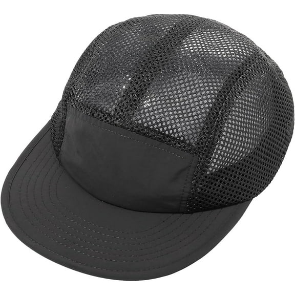 Zhengup Mesh Flat Brim Ball Cap Trucker 5-Panel Hat Quick Dry Baseball Cap Sports Running Hat Snapback Workout Dad Hats