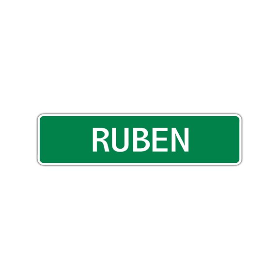 Ruben Boys Children Name Letter Printed Label Wall Plaque Decoration Indoor Outdoor Aluminum Metal Sign 4"x13.5"