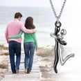 thumbnail image 2 of Collar con colgante de abrazo de pareja en 3D, collar con colgante de pareja abrazándose, collar de amor romántico, regalo de aniversario para él y ella, 2 of 7