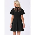 thumbnail image 3 of Unique Bargains Women's Lace Mesh Halter Neck Gothic Midi Dresses XS Black, 3 of 6