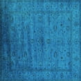 thumbnail image 1 of Ahgly Company Indoor Square Oriental Turquoise Blue Industrial Area Rugs, 6' Square, 1 of 4