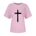thumbnail image 4 of Aqestyerly Haut pour Femme Grande Taille en Liquidation, T-Shirt Décontracté à Manches Courtes à Col Rond Imprimé pour Femme, 4 of 4