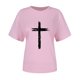 thumbnail image 4 of Camiseta Casual de Manga Corta de Cuello Redondo Impresa para las Mujeres, 95% Poliéster 5% Spandex Vintage Top Ligero para Diario, Fiesta Y Primavera Verano, 4 of 4