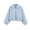 Sky Blue, variant on Women's Polka Dot Cropped Jacket Lightweight Zip Up Lapel Casual