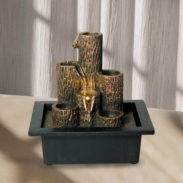 Fontaine de Bureau Intérieure pour Table, Colonne à Étages de Table, Fontaine de Table avec Bougies Zen de Méditation, Ornement