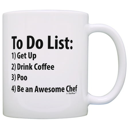 

ThisWear Chef To Do List Mug Funny Be Awesome List Chef 11 ounce Coffee Mug