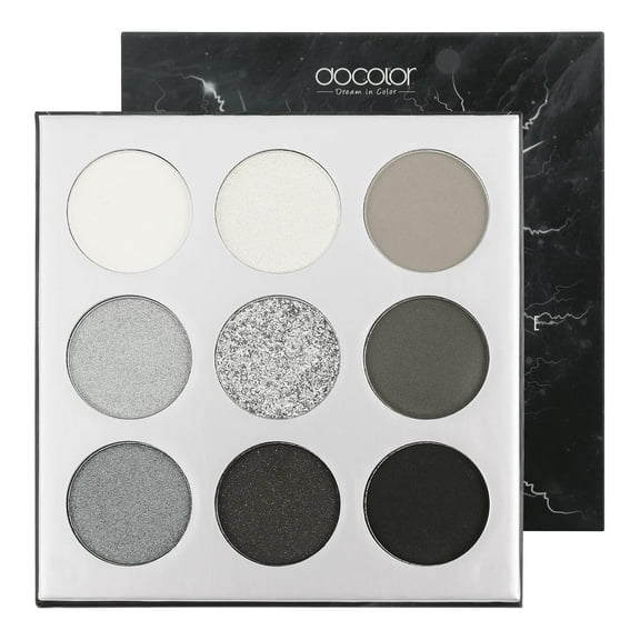 docolor Eyeshadow Palette 9 Colors Black Gemstone Shadow Palette Highly Pigmented Mattes Shimmers Naked Smokey Glitter Makeup Palette
