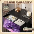thumbnail image 2 of Dresser for Bedroom with 4 Storage Drawers Pink Peony Flowers Purple Hydrangea Botanical Style Dressers Chest of Drawers Steel Framed Fabric Organizers for Closet Living Room Hallway, 2 of 8