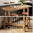 thumbnail image 5 of Tribesigns 63-Inch Solid Wood Bar Table, Wooden Counter Height Pub Table for 4-6, Rustic High Top Dining Table for Kitchen & Home Bar, Natural, 5 of 5