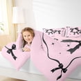 thumbnail image 6 of Feelyou Black Pink Bow-tie Bedding Comforter Set for Kid, Butterfly Knot Princess Twin Comforter Sets, Watercolor Bowknot Reversible Bedding Set, Microfiber Bedroom Decor, 2pcs, 6 of 9