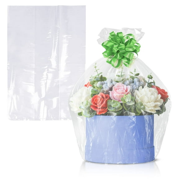 AMZ Supply Jumbo Gusseted Poly Bags 12 x 10 x 24. Extra Large Clear Bags 12x10x24. FDA, 2 Mil. Pack of 500