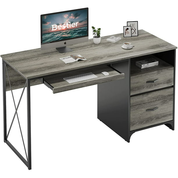 Bestier 55 Inch Computer Desk With, Best Desk With Drawers