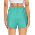 thumbnail image 2 of Lsque Teal Turquoise Printed Women's Running Shorts with Liner Pockets,Elastic Quick Dry Workout Athletic Gym Yoga Shorts,Womens High Waist Shorts-Small, 2 of 9